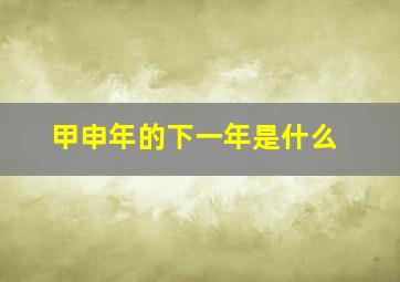 甲申年的下一年是什么