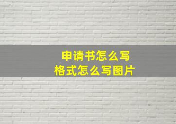 申请书怎么写格式怎么写图片