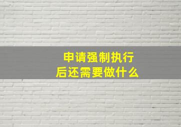 申请强制执行后还需要做什么