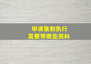 申请强制执行需要带哪些资料