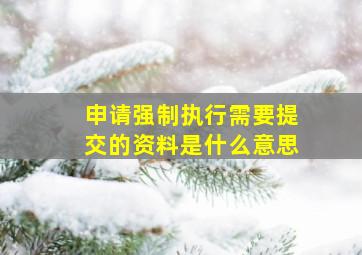 申请强制执行需要提交的资料是什么意思