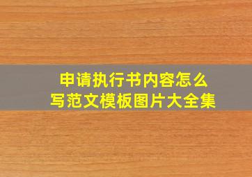 申请执行书内容怎么写范文模板图片大全集