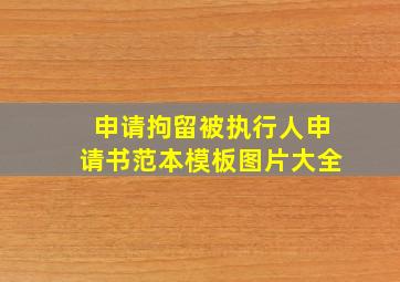 申请拘留被执行人申请书范本模板图片大全