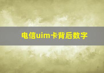 电信uim卡背后数字