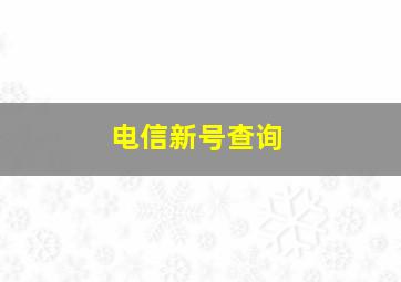 电信新号查询