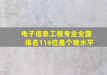 电子信息工程专业全国排名116位是个啥水平