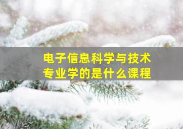 电子信息科学与技术专业学的是什么课程