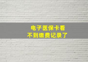 电子医保卡看不到缴费记录了