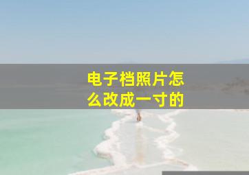 电子档照片怎么改成一寸的