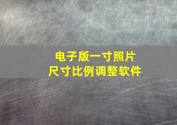 电子版一寸照片尺寸比例调整软件