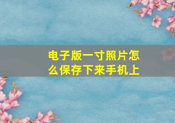 电子版一寸照片怎么保存下来手机上