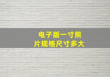 电子版一寸照片规格尺寸多大