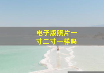 电子版照片一寸二寸一样吗