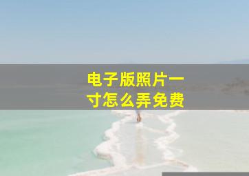 电子版照片一寸怎么弄免费