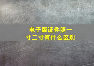 电子版证件照一寸二寸有什么区别