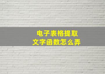 电子表格提取文字函数怎么弄