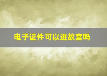 电子证件可以进故宫吗