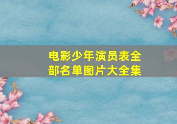 电影少年演员表全部名单图片大全集