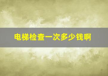 电梯检查一次多少钱啊