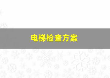 电梯检查方案