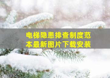 电梯隐患排查制度范本最新图片下载安装