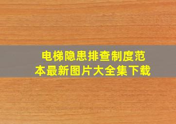 电梯隐患排查制度范本最新图片大全集下载