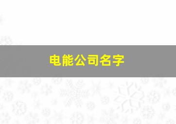 电能公司名字