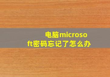 电脑microsoft密码忘记了怎么办