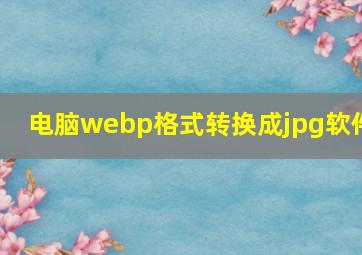 电脑webp格式转换成jpg软件