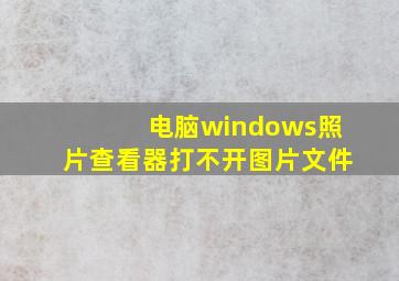 电脑windows照片查看器打不开图片文件