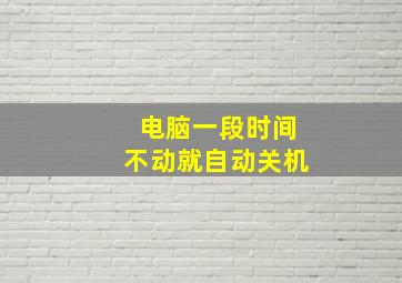 电脑一段时间不动就自动关机