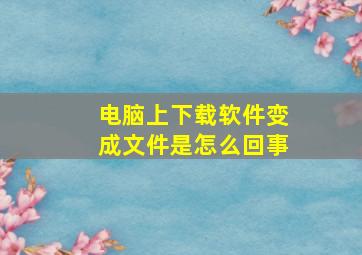 电脑上下载软件变成文件是怎么回事