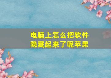 电脑上怎么把软件隐藏起来了呢苹果