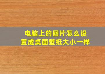 电脑上的图片怎么设置成桌面壁纸大小一样