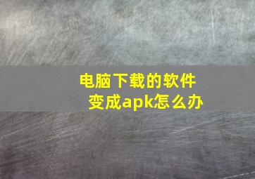 电脑下载的软件变成apk怎么办