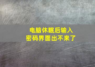 电脑休眠后输入密码界面出不来了