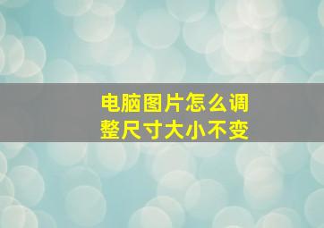 电脑图片怎么调整尺寸大小不变