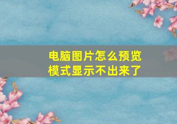 电脑图片怎么预览模式显示不出来了