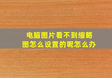 电脑图片看不到缩略图怎么设置的呢怎么办