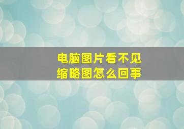 电脑图片看不见缩略图怎么回事