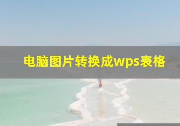 电脑图片转换成wps表格