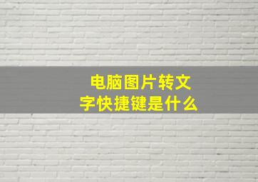 电脑图片转文字快捷键是什么