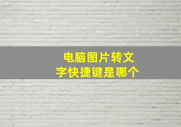 电脑图片转文字快捷键是哪个