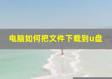 电脑如何把文件下载到u盘