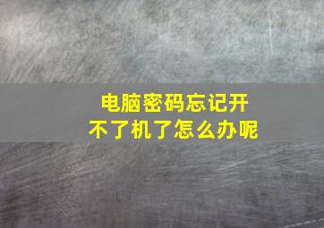 电脑密码忘记开不了机了怎么办呢