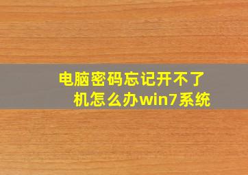 电脑密码忘记开不了机怎么办win7系统