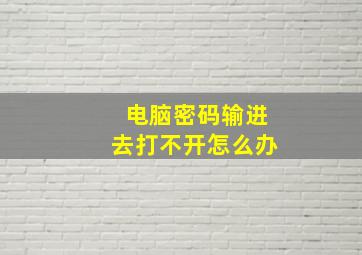 电脑密码输进去打不开怎么办