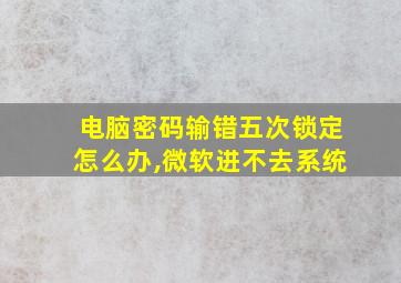 电脑密码输错五次锁定怎么办,微软进不去系统