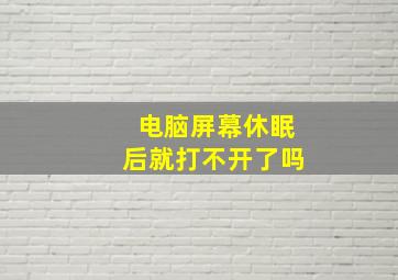 电脑屏幕休眠后就打不开了吗