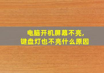 电脑开机屏幕不亮,键盘灯也不亮什么原因